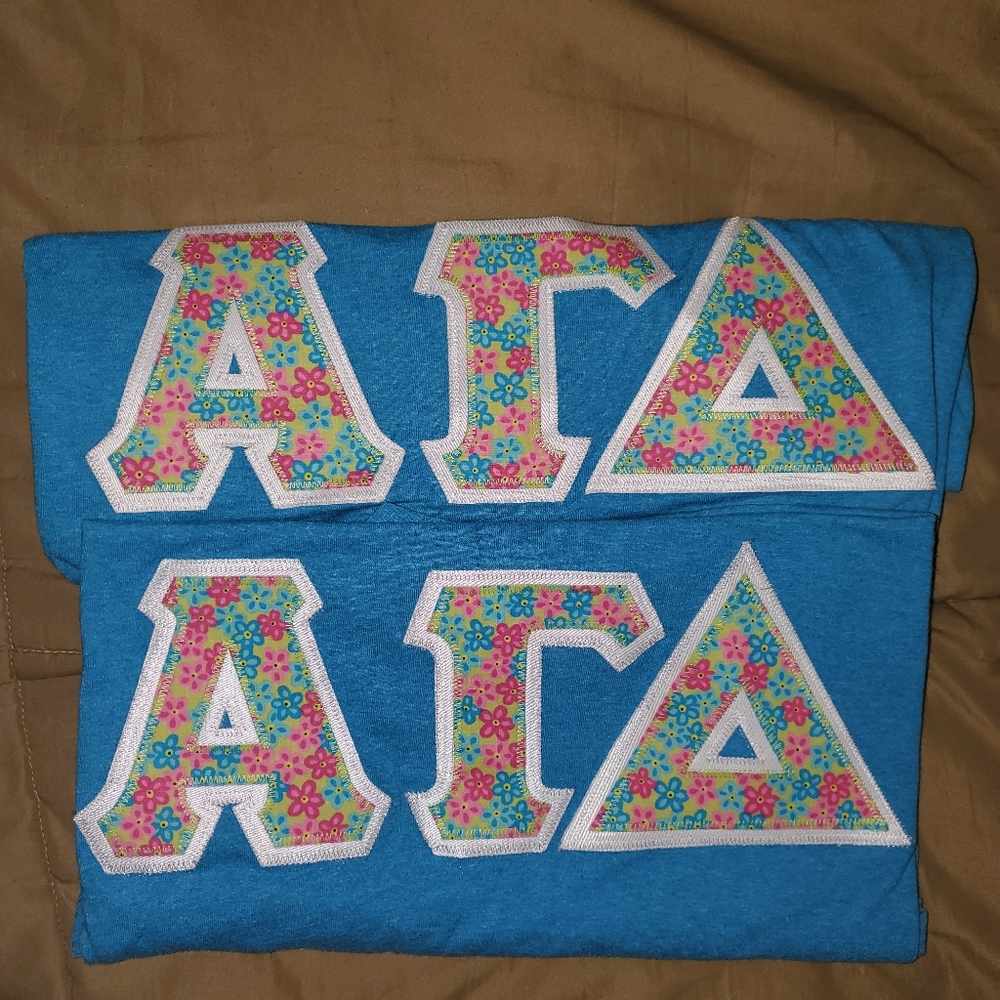 Alpha Gamma Delta Stitched letters set